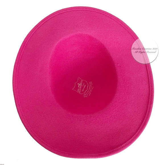 Bollman Wide Brim Hat Cartwheel Hat Doeskin Felt Wool Pink Fuchsia Vintage main image 8